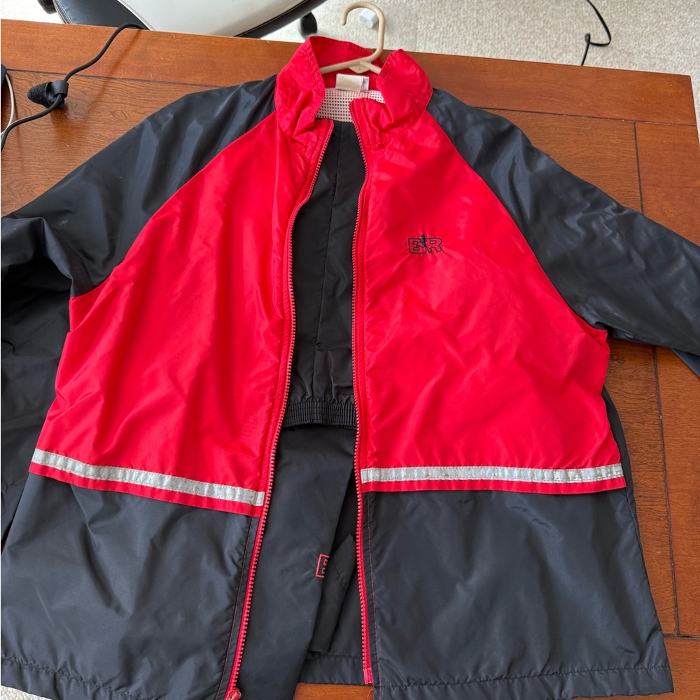 Red and Black Windbreaker Jacket and Pants